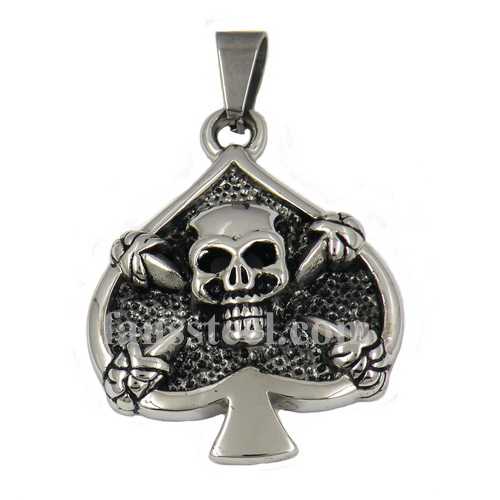 FSP17W22 cross skull heart biker pendant